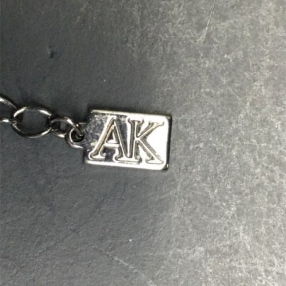 Anne Klein Y Drop Necklace Raspberry Red Black Faceted Gunmetal Silver Retro - Picture 9 of 9